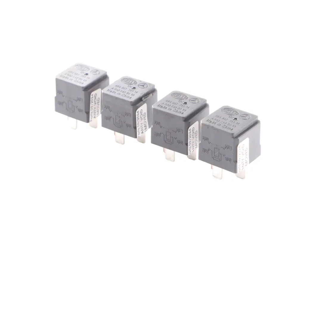 Relay Mercedes W176 W246 4-Pin Black Hella 12V Electrical Set x4 - SKU A0025428019-3 - Part number A0025428019