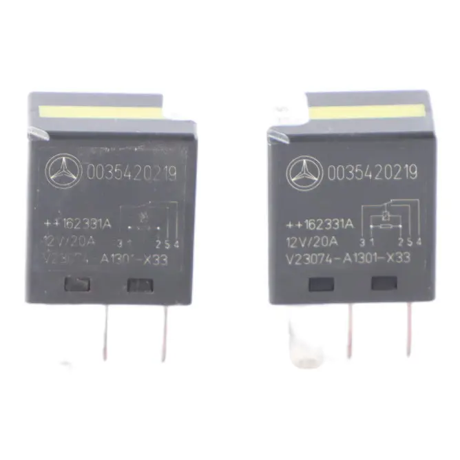 Relay Mercedes W639 W906 5-Pin Black 12V 20A Set X2 - SKU A0035420219-1 - Part number A0035420219