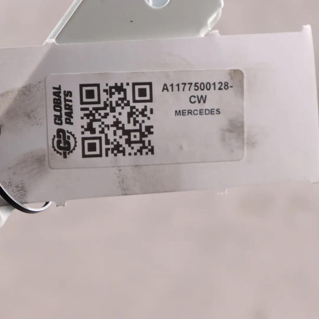 Trunk Lid Hinge Coupe Rear Hinge Left N/S Calcite White - 650 to Mercedes CLA C117 with Part number A1177500128 Mercedes CLA C117 Trunk Lid Hinge Coupe Rear Hinge Left N/S Calcite White - 650 - SKU A1177500128-CW - Part number A1177500128