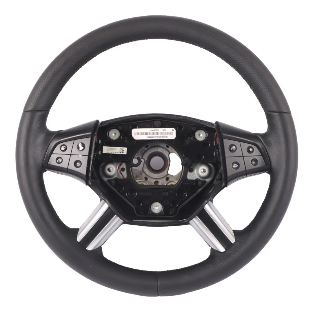 NUOVO Volante in Pelle Nera Multifunzione per Mercedes ML W164 con numero di parte A1644604703 Mercedes ML W164 NUOVO Volante in Pelle Nera Multifunzione - SKU A1644604703-3 - Numero di parte A1644604703