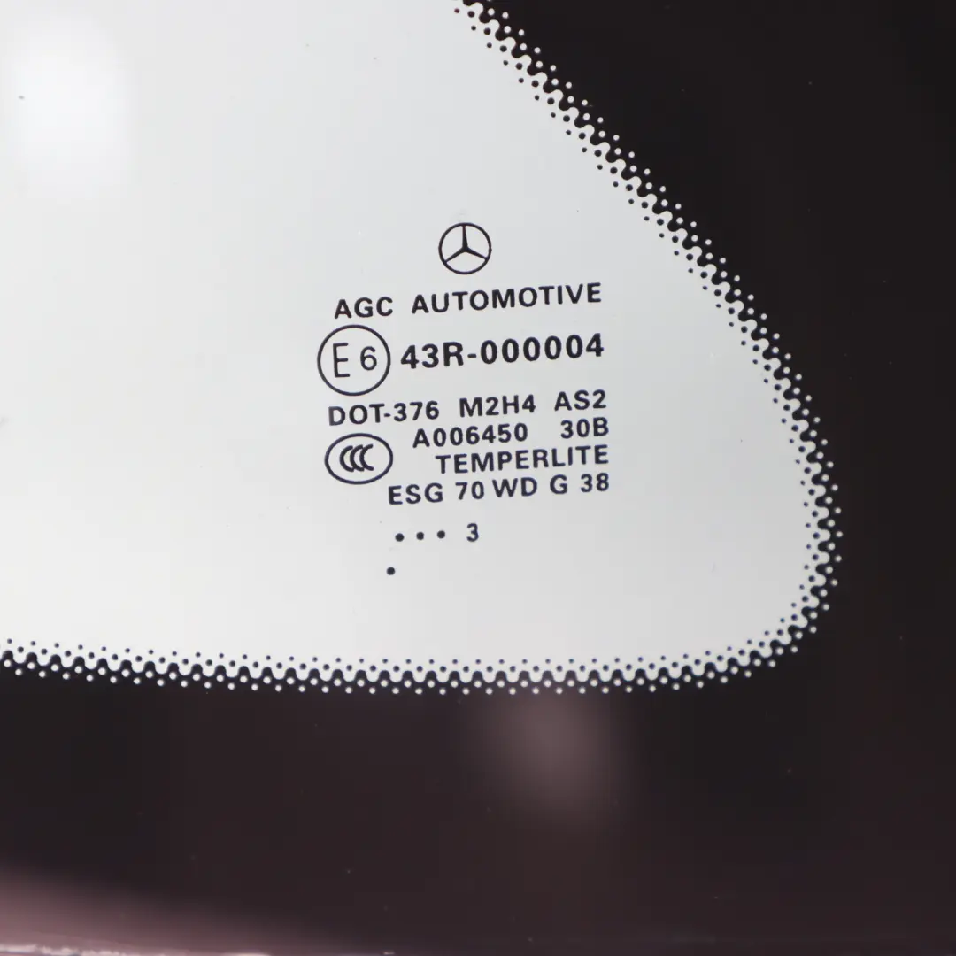 Window Glass Door Rear Left N/S Side Quarter AS3 to Mercedes W166 with Part number A1666702112 Mercedes W166 Window Glass Door Rear Left N/S Side Quarter AS3 - SKU A1666702112 - Part number A1666702112