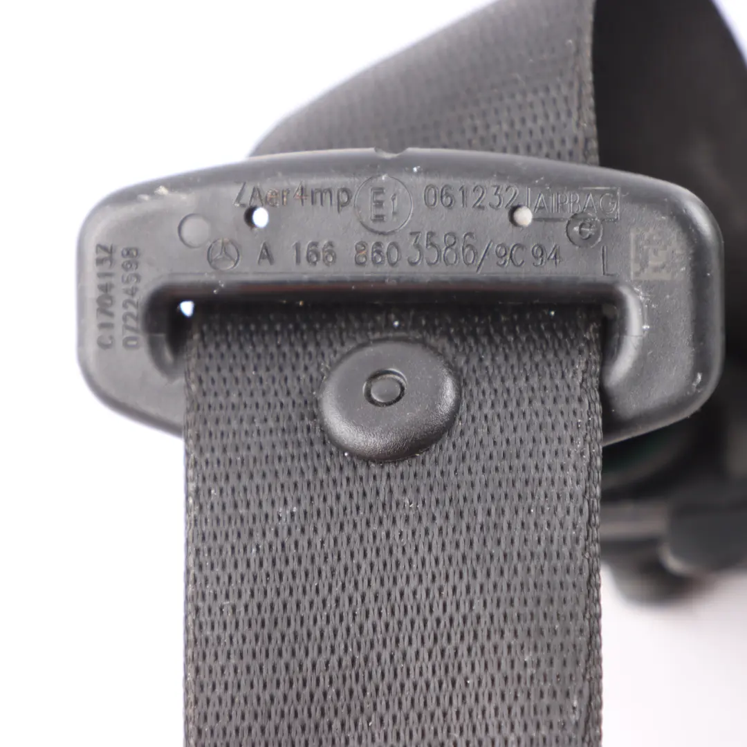 Mercedes W166 Front Seat Belt Upper Left N/S Side Pretensioner - SKU A1668603586 - Part number A1668603586