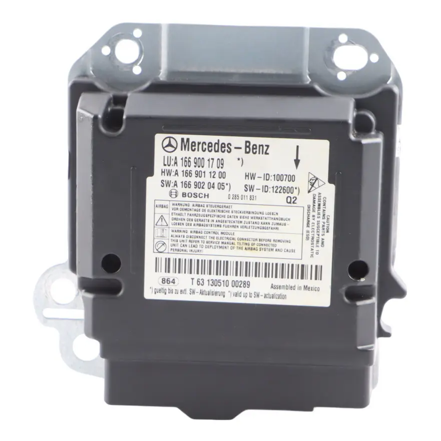 Sistema SRS Modulo Aria Centralina ECU per Mercedes ML W166 con numero di parte A1669001709 Mercedes ML W166 Sistema SRS Modulo Aria Centralina ECU - SKU A1669001709 - Numero di parte A1669001709