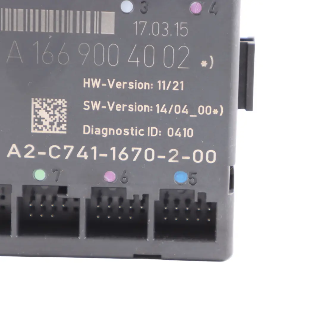 Door Module Mercedes C117 W176 W246 Front Left N/S Control Unit to with Part number A1669004002 Door Module Mercedes C117 W176 W246 Front Left N/S Control Unit - SKU A1669004002 - Part number A1669004002