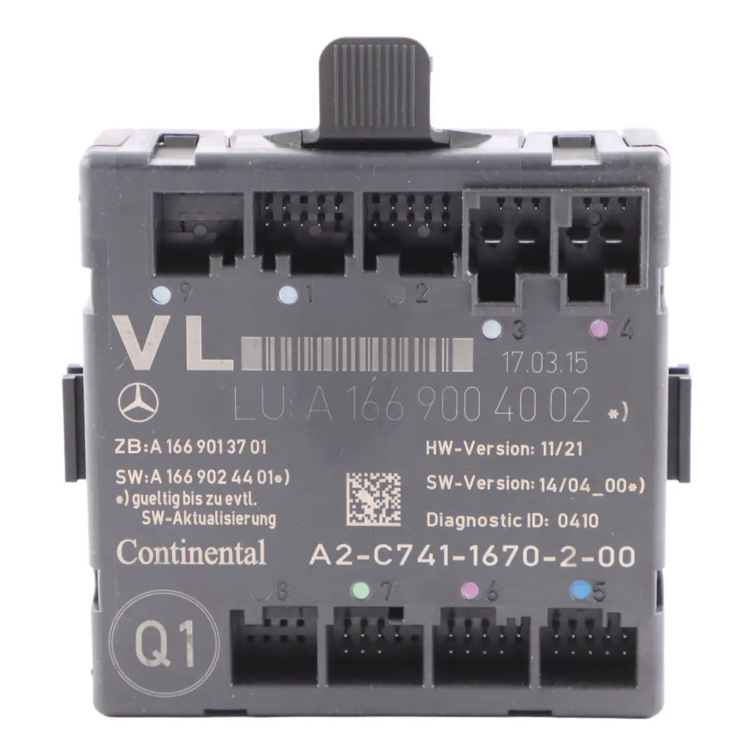  Module Porte Avant Gauche Mercedes C117 W176 W246 Unité Commande - SKU A1669004002 - Numéro de pièce A1669004002