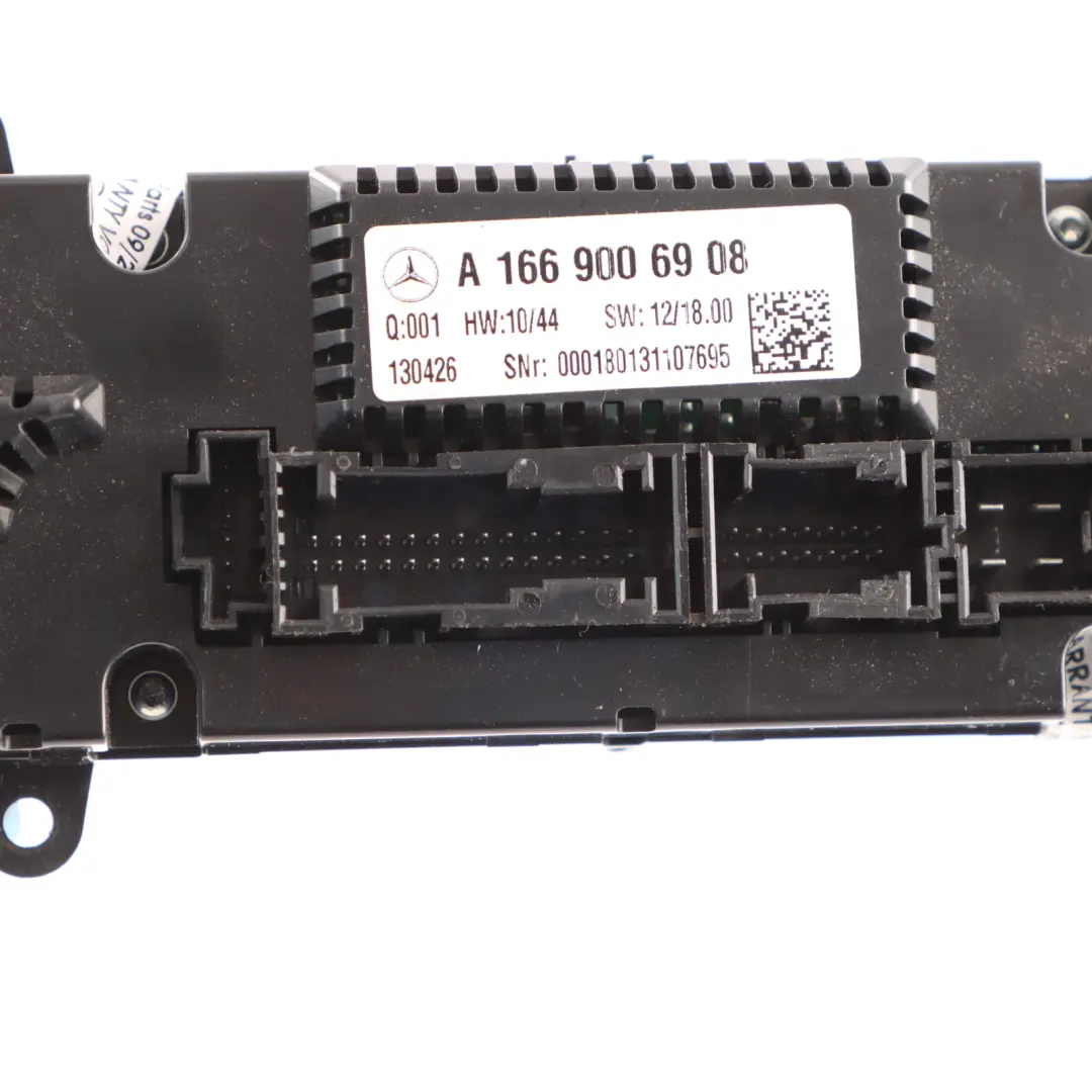 Heating Air Condition A/C Climate Control Panel Switch to Mercedes W166 with Part number A1669006908 Mercedes W166 Heating Air Condition A/C Climate Control Panel Switch - SKU A1669006908 - Part number A1669006908