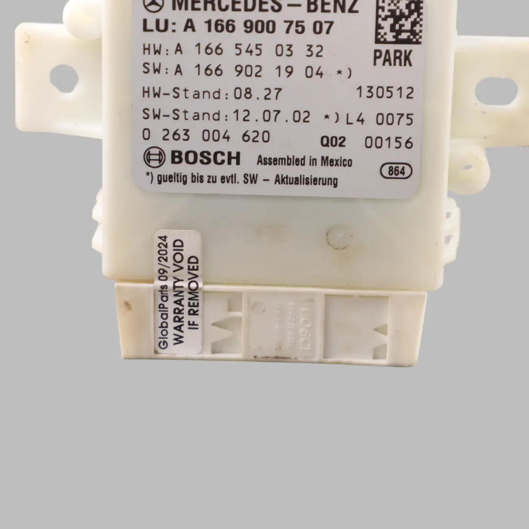PDC Parking Distance Module Control Unit ECU to Mercedes W166 with Part number A1669007507 Mercedes W166 PDC Parking Distance Module Control Unit ECU - SKU A1669007507 - Part number A1669007507