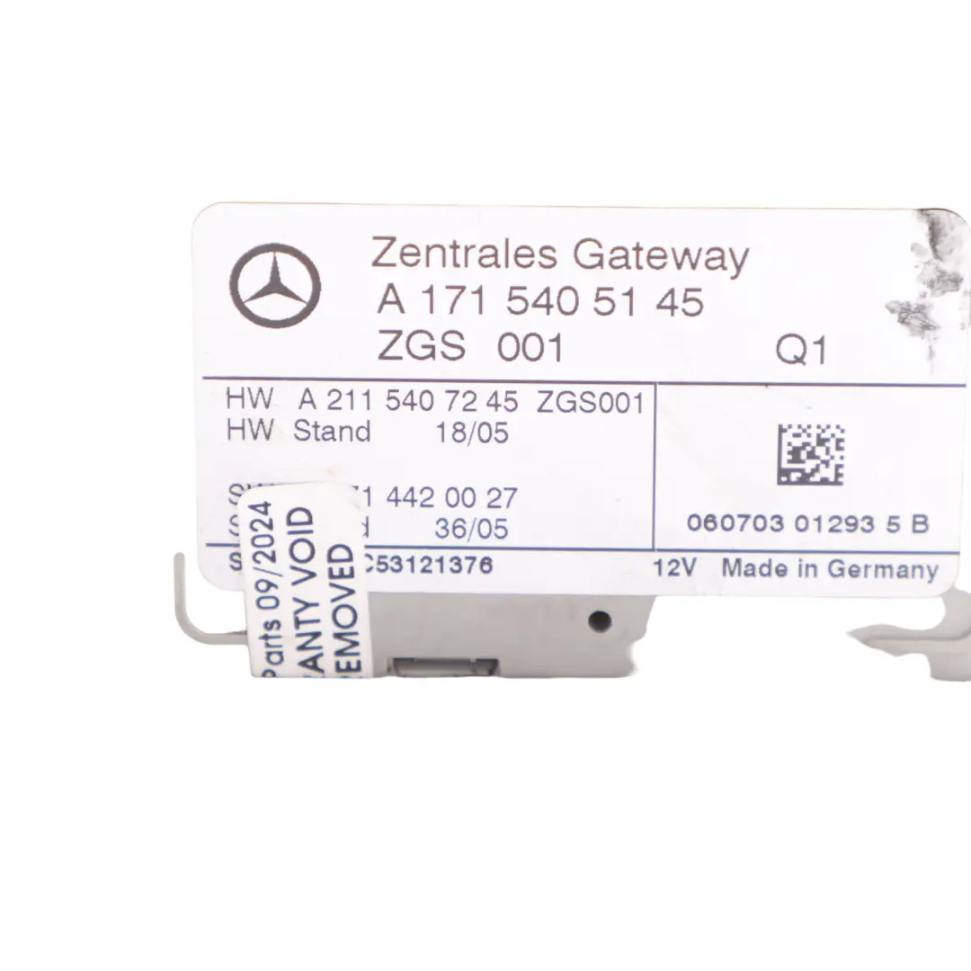 Gateway Steuergerät Modul ECU A1715405145 für Mercedes SLK R171 mit Teilenummer A1695406945 Mercedes SLK R171 Gateway Steuergerät Modul ECU A1715405145 - SKU A1695406945 - Teilenummer A1695406945