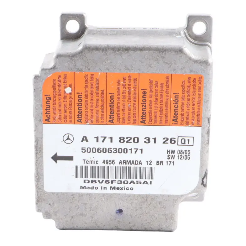 Moduł Sterownik Powietrza SRS ECU A1718204126 do Mercedes SLK R171 o numerze A1718203126 Mercedes SLK R171 Moduł Sterownik Powietrza SRS ECU A1718204126 - SKU A1718203126 - Numer Części A1718203126