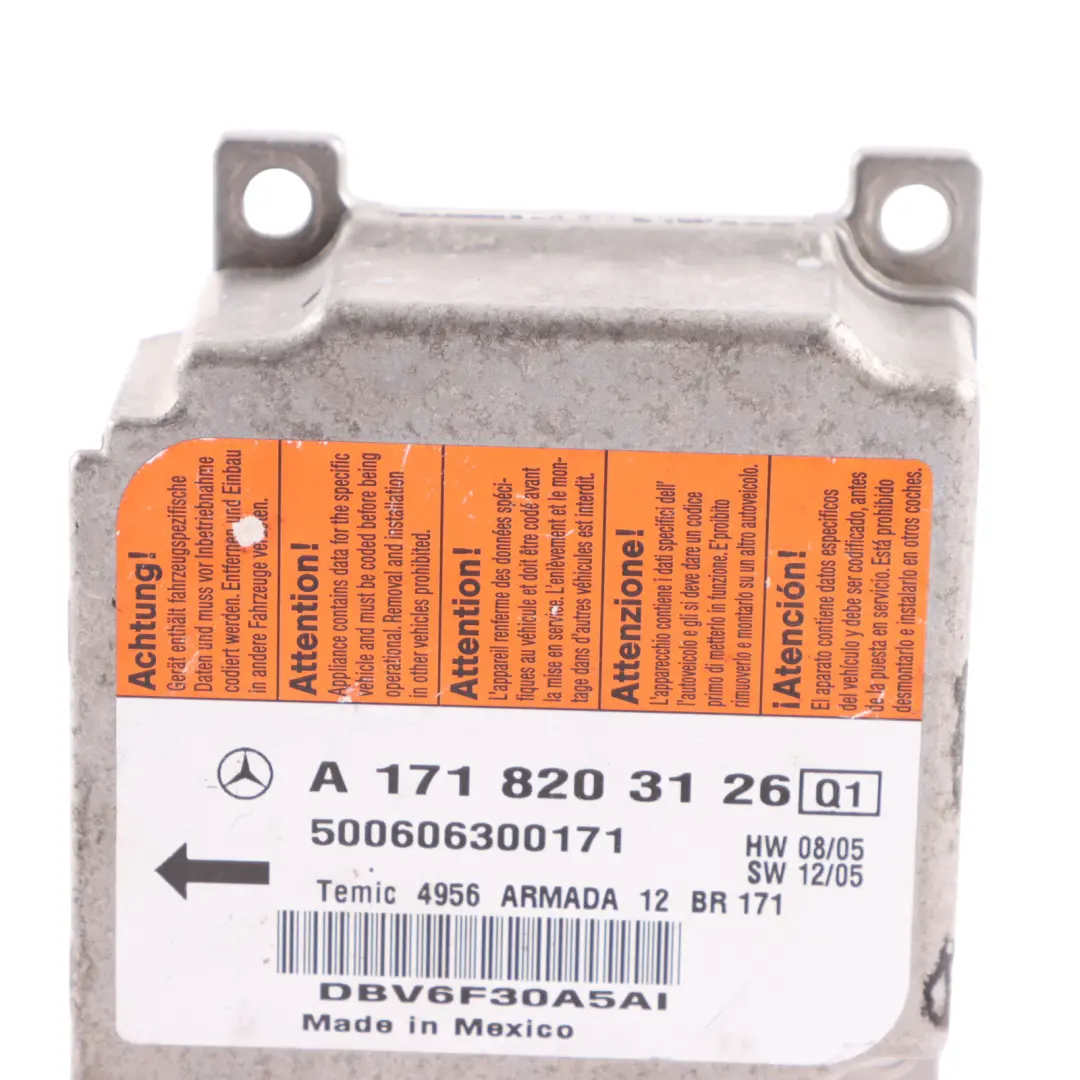 Mercedes SLK R171 Module De Commande SRS Climatisation Avant ECU A1718204126 - SKU A1718203126 - Numéro de pièce A1718203126