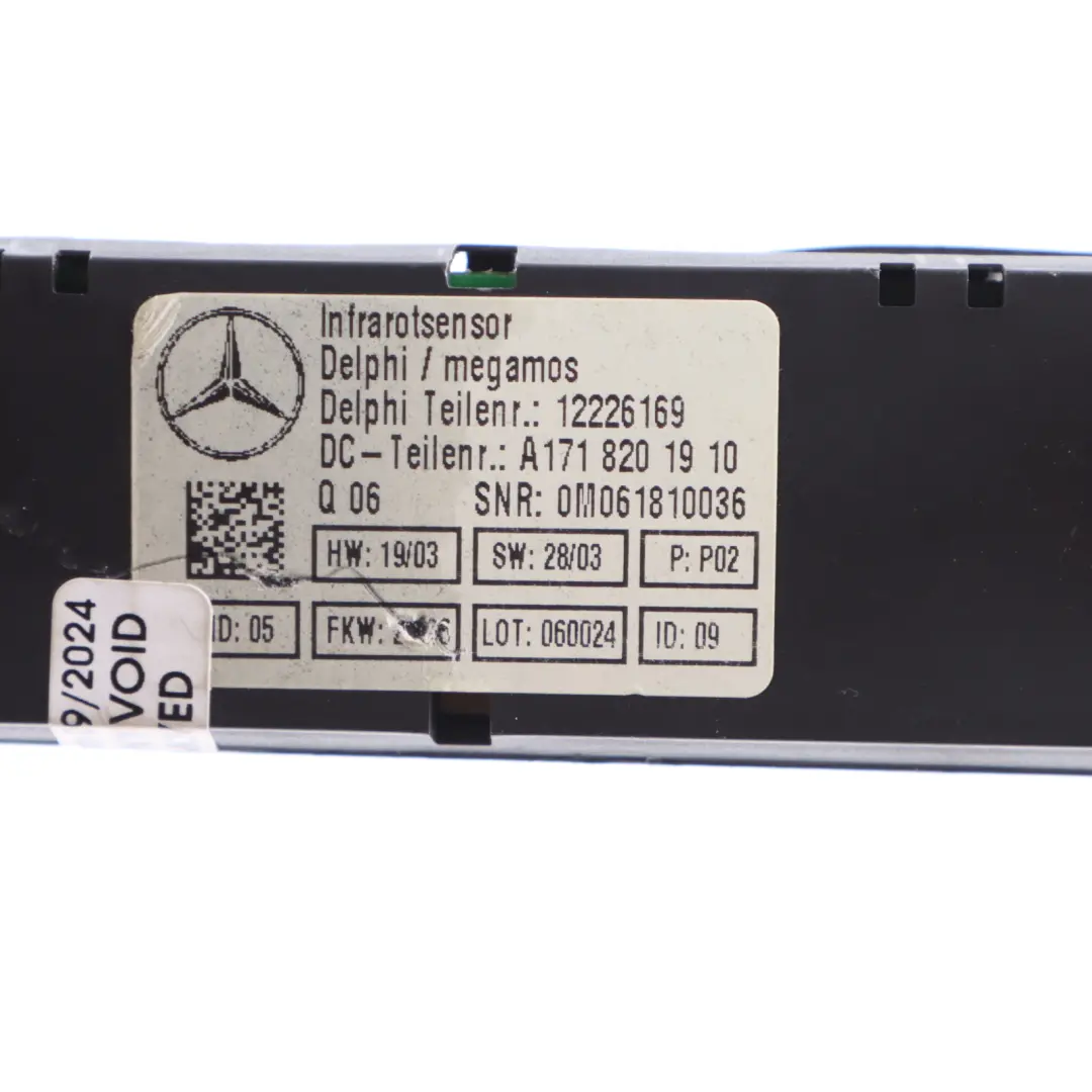 Mercedes SLK R171 Unità Di Illuminazione Interna Tetto Sensore A1718201910 - SKU A1718209710 - Numero di parte A1718209710