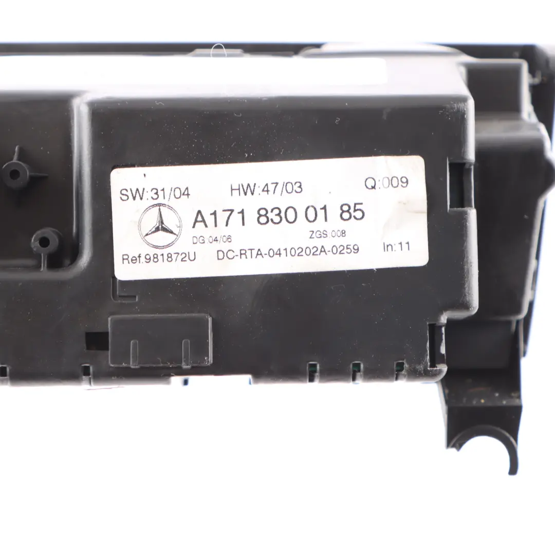 Mercedes SLK R171 Air Conditioning Climate Control A/C Switch Panel - SKU A1718300185-2 - Part number A1718300185
