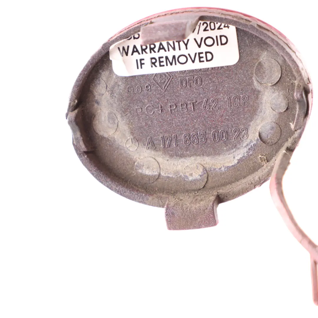 Bumper Towing Eye Cover Feueropal Fire Opal Red - 590 to Mercedes SLK R171 Rear with Part number A1718850023 Mercedes SLK R171 Rear Bumper Towing Eye Cover Feueropal Fire Opal Red - 590 - SKU A1718850023-FUP - Part number A1718850023