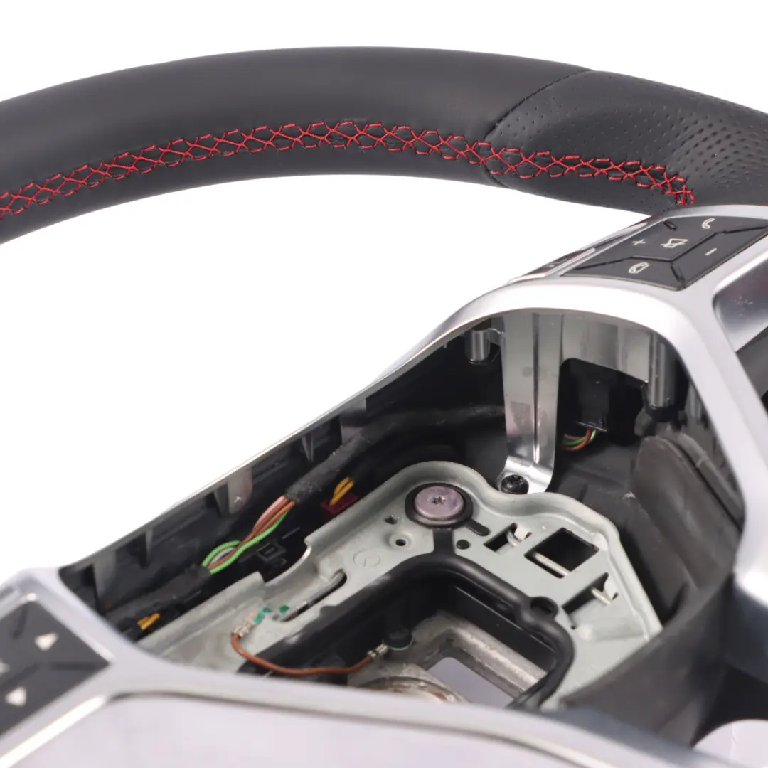  Steering Wheel Mercedes C117 W176 NEW Black Leather Red Threads Paddle Shift - SKU A1724608303-1 - Part number A1724608303