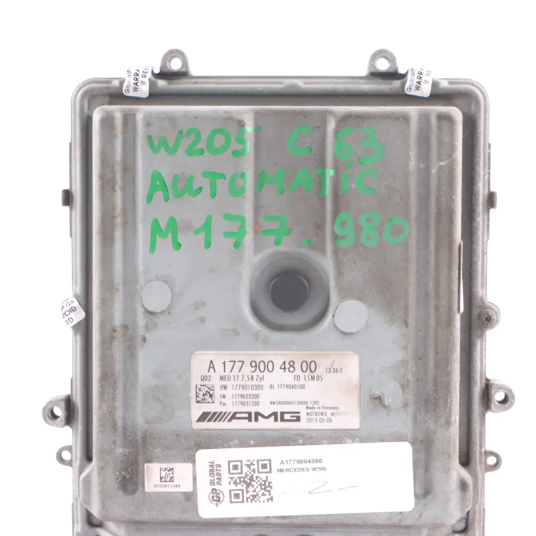 C63 AMG 476HP M177.980 Engine Unit ECU Automatic to Mercedes W205 with Part number A1779004800 Mercedes W205 C63 AMG 476HP M177.980 Engine Unit ECU Automatic - SKU A1779004800 - Part number A1779004800