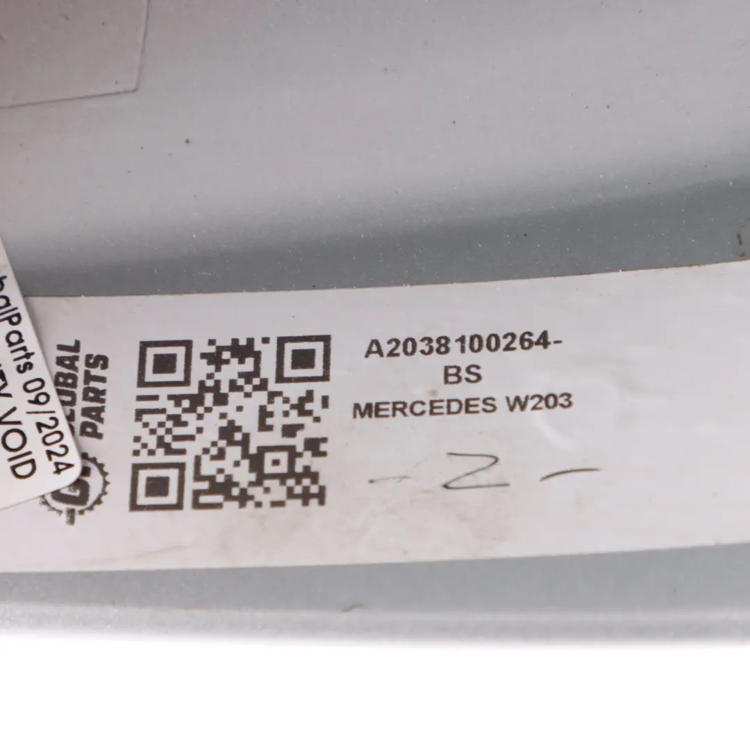 Mercedes W203 Derecha Tapa Espejo Wing Plata Brillante 744 - SKU A2038100264-BS - Número de pieza A2038100264