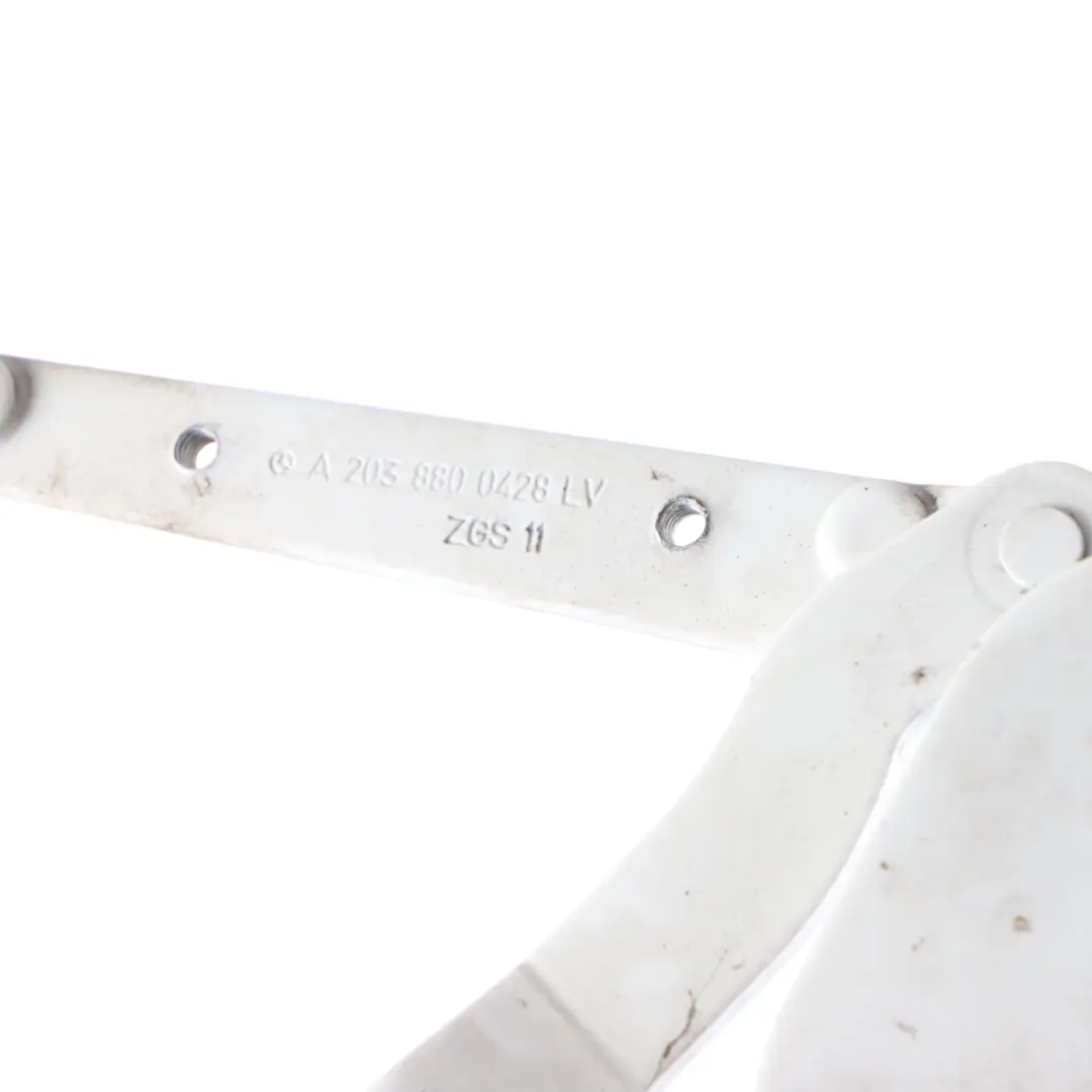 Hood Bonnet Hinge Front Right O/S Calcite White - 650 to Mercedes W203 with Part number A2038800428 Mercedes W203 Hood Bonnet Hinge Front Right O/S Calcite White - 650 - SKU A2038800428-CW - Part number A2038800428