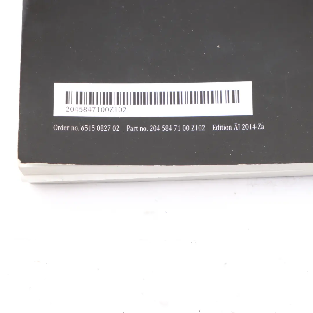  Owner's Handbook Mercedes W204 Service Booklet Instructions Pouch Case Wallet - SKU A2045843783 - Part number A2045843783