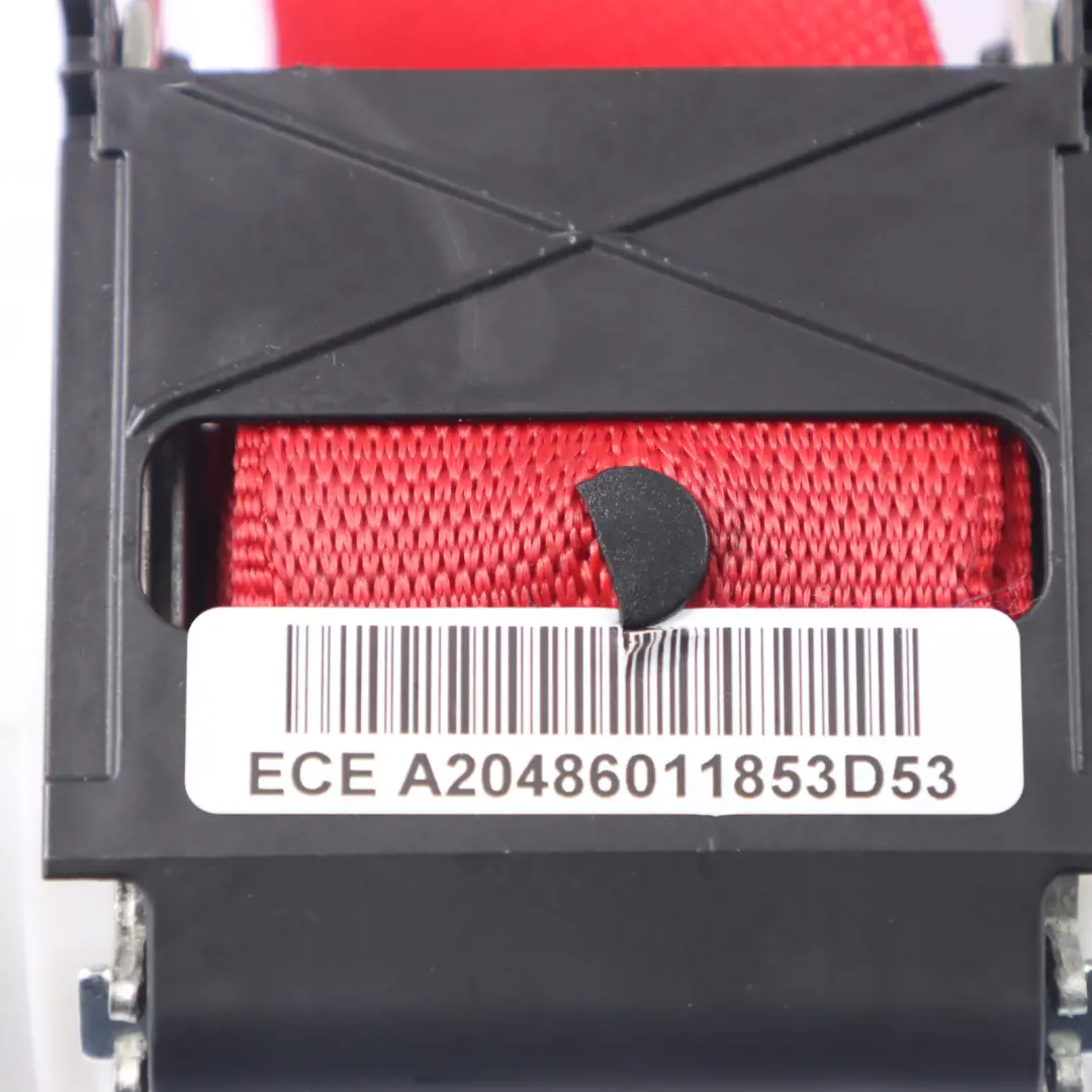 Mercedes W204 Seat Belt Rear Centre Middle Seatbelt Red - SKU A2048601185 - Part number A2048601185