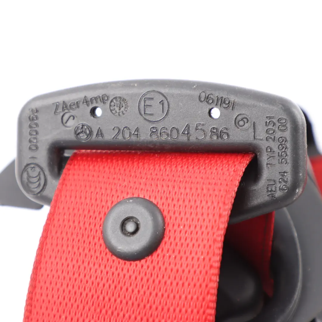 Mercedes W204 Seat Belt Safety Belt Front Left N/S Seatbelt Red - SKU A2048601785-1 - Part number A2048601785