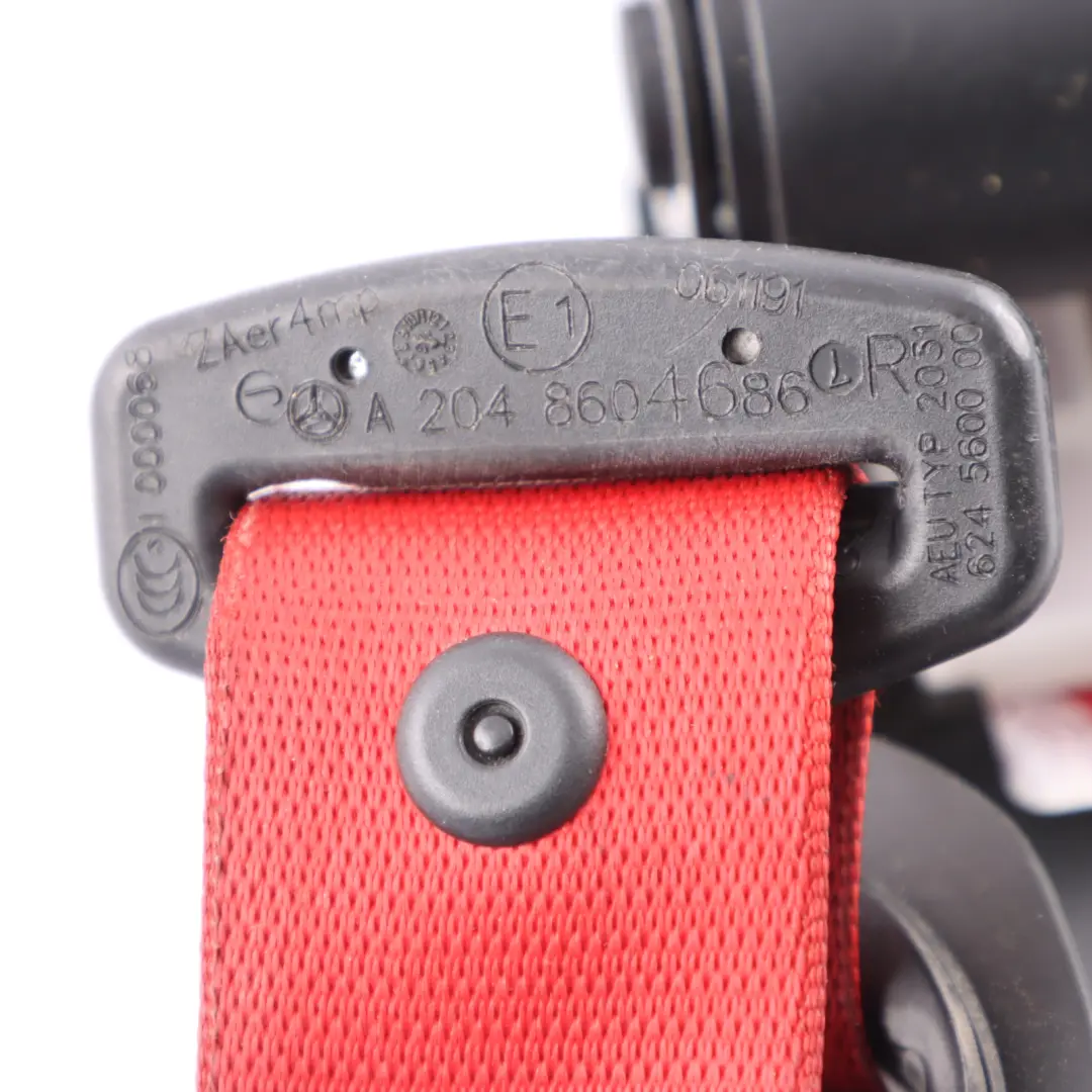 Front Seat Belt Right O/S Upper Pretesnioner Red to Mercedes W204 with Part number A2048604686 Mercedes W204 Front Seat Belt Right O/S Upper Pretesnioner Red - SKU A2048604686-1 - Part number A2048604686
