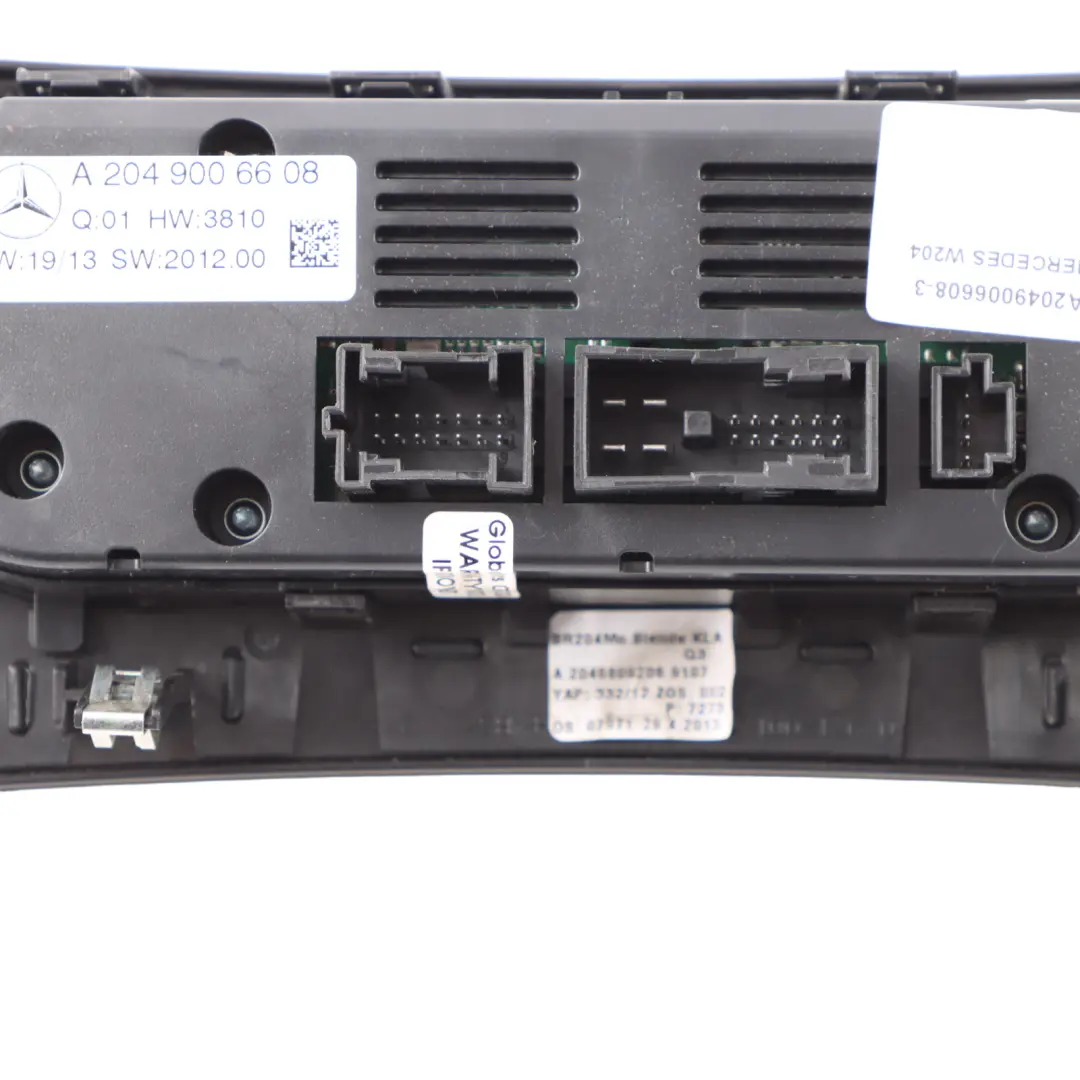 Module Panneau Commande Climatisation pour Mercedes W204 à propos du numéro de pièce A2049006608 Mercedes W204 Module Panneau Commande Climatisation - SKU A2049006608-3 - Numéro de pièce A2049006608