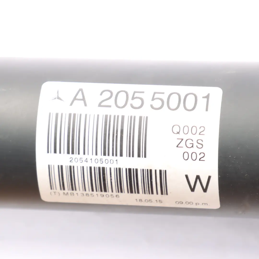 Propshaft Mercedes W205 M177 Petrol C 63 AMG Drive Prop Shaft to with Part number A2054105001 Propshaft Mercedes W205 M177 Petrol C 63 AMG Drive Prop Shaft - SKU A2054105001 - Part number A2054105001