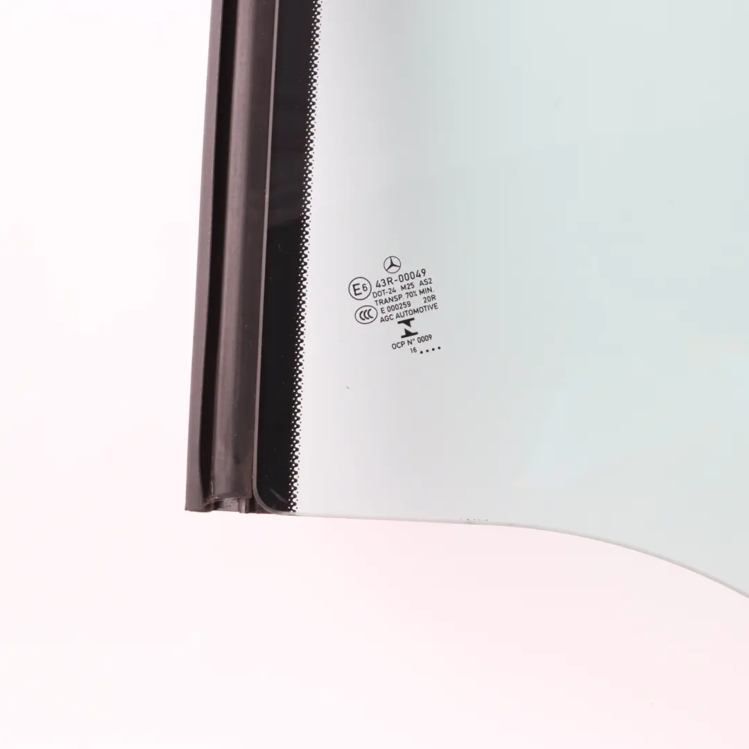 Window Glass Rear Left N/S Green Glazing AS2 to Mercedes A205 with Part number A2056700110 Mercedes A205 Window Glass Rear Left N/S Green Glazing AS2 - SKU A2056700110 - Part number A2056700110