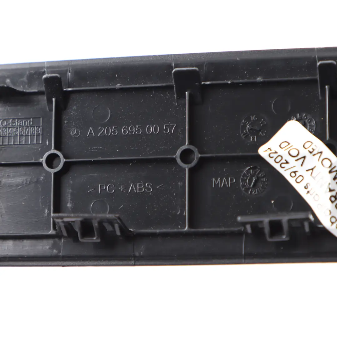 Shelf Seat Belt Outlet Trim Covrr Panel to Mercedes W205 Rear with Part number A2056950057 Mercedes W205 Rear Shelf Seat Belt Outlet Trim Covrr Panel - SKU A2056950057 - Part number A2056950057