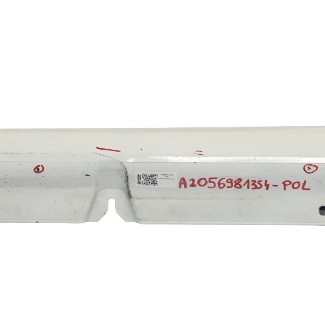 Side Skirt Left N/S Door Sill Cover Polar White - 149 Mercedes W205 - SKU A2056981354-POL - Part number A2056981354