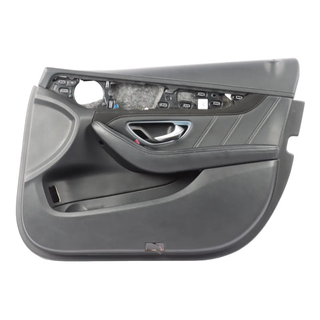 Door Card Cover Front Right O/S Trim Panel Black Leather to Mercedes W205 with Part number A2057202612 Mercedes W205 Door Card Cover Front Right O/S Trim Panel Black Leather - SKU RHD-A2057202612 - Part number A2057202612