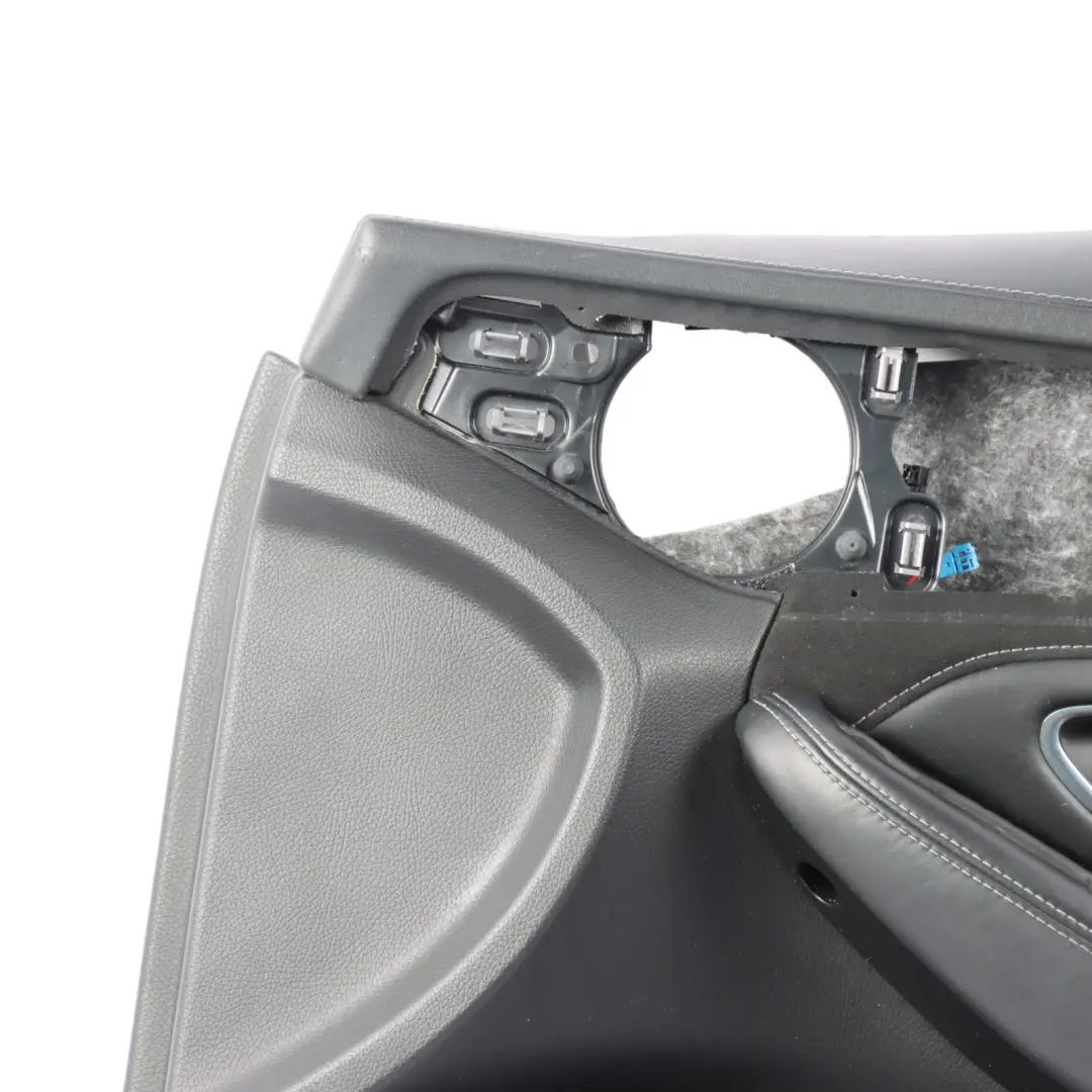 Door Card Cover Front Right O/S Trim Panel Black Leather to Mercedes W205 with Part number A2057202612 Mercedes W205 Door Card Cover Front Right O/S Trim Panel Black Leather - SKU RHD-A2057202612 - Part number A2057202612
