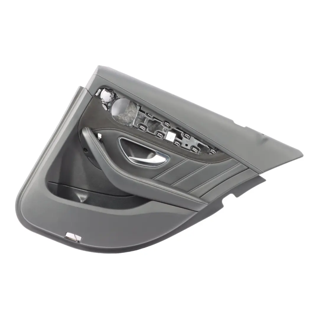 Door Card Cover Rear Right O/S Trim Panel Black Leather to Mercedes W205 with Part number A2057302002 Mercedes W205 Door Card Cover Rear Right O/S Trim Panel Black Leather - SKU A2057302002 - Part number A2057302002