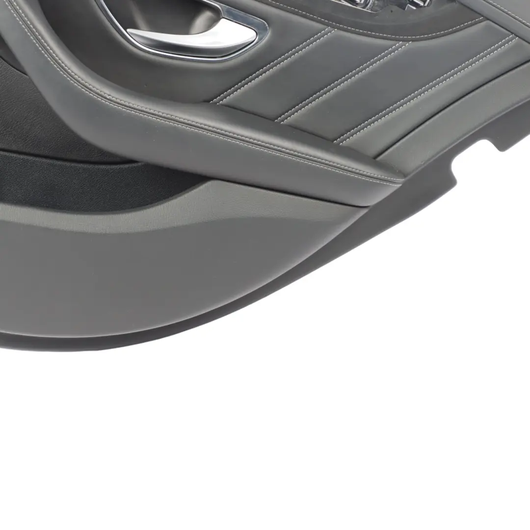 Door Card Cover Rear Right O/S Trim Panel Black Leather to Mercedes W205 with Part number A2057302002 Mercedes W205 Door Card Cover Rear Right O/S Trim Panel Black Leather - SKU A2057302002 - Part number A2057302002