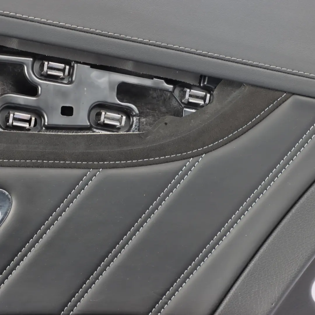 Door Card Cover Rear Right O/S Trim Panel Black Leather to Mercedes W205 with Part number A2057302002 Mercedes W205 Door Card Cover Rear Right O/S Trim Panel Black Leather - SKU A2057302002 - Part number A2057302002