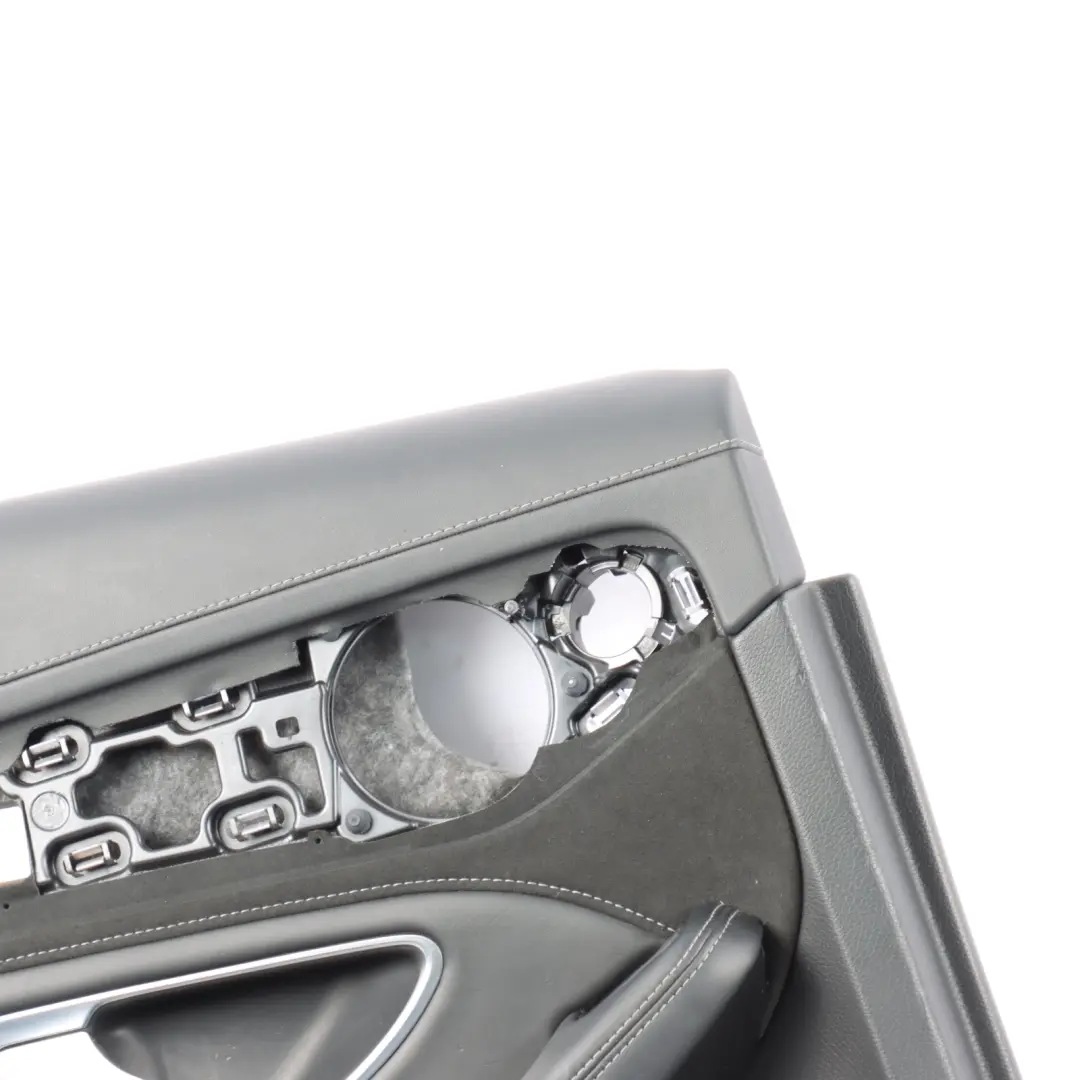 Mercedes W205 Door Card Cover Rear Left N/S Trim Panel Black Leather - SKU A2057302102 - Part number A2057302102