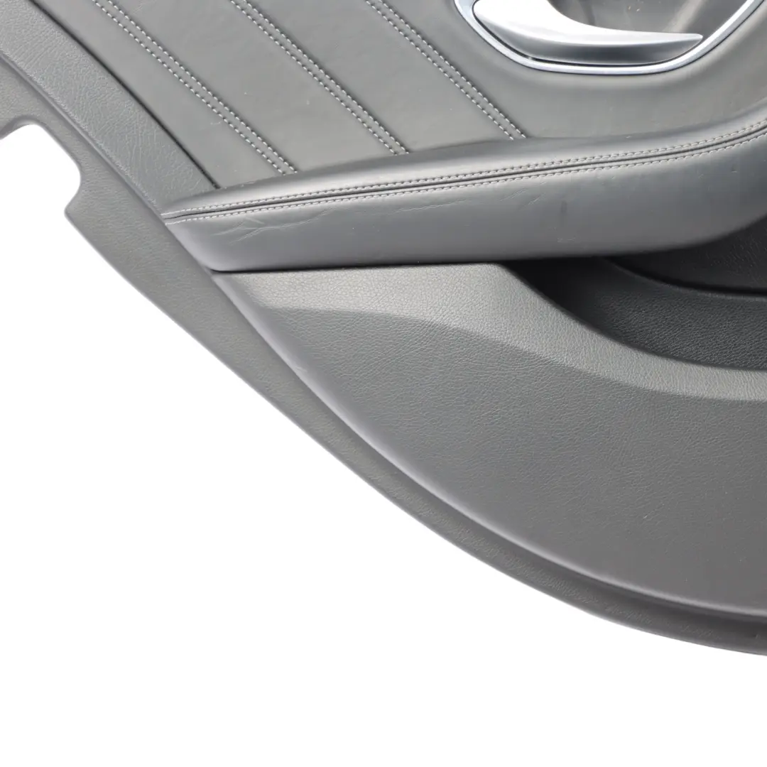 Mercedes W205 Door Card Cover Rear Left N/S Trim Panel Black Leather - SKU A2057302102 - Part number A2057302102