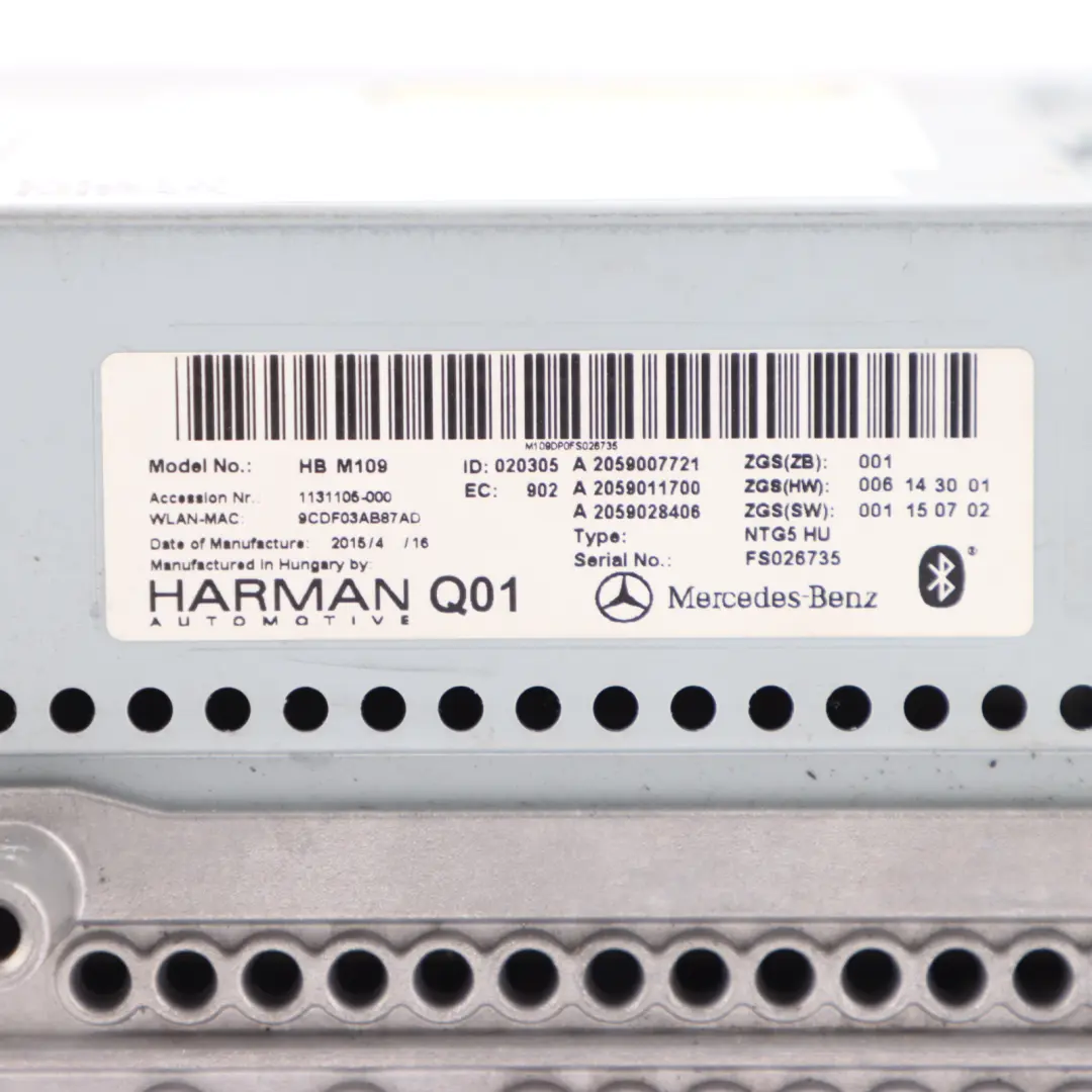 Head Unit Mercedes W205 GLC X253 COMAND Multimedia Stereo Unit to with Part number A2059007721 Head Unit Mercedes W205 GLC X253 COMAND Multimedia Stereo Unit - SKU A2059007721 - Part number A2059007721