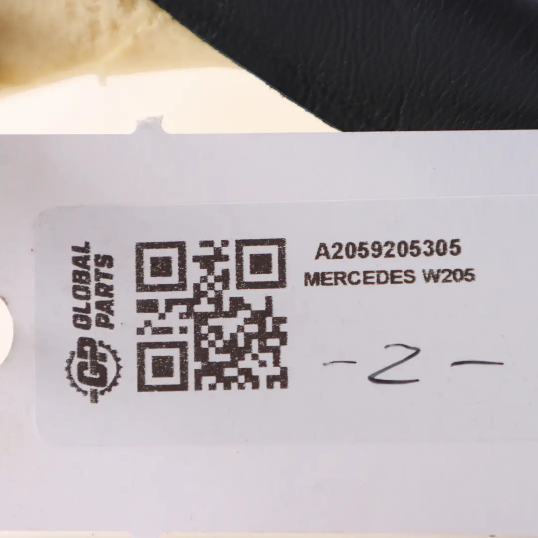 Backrest Covering Leather Black Rear Left N/S to Mercedes W205 Seat with Part number A2059205305 Mercedes W205 Seat Backrest Covering Leather Black Rear Left N/S - SKU A2059205305 - Part number A2059205305