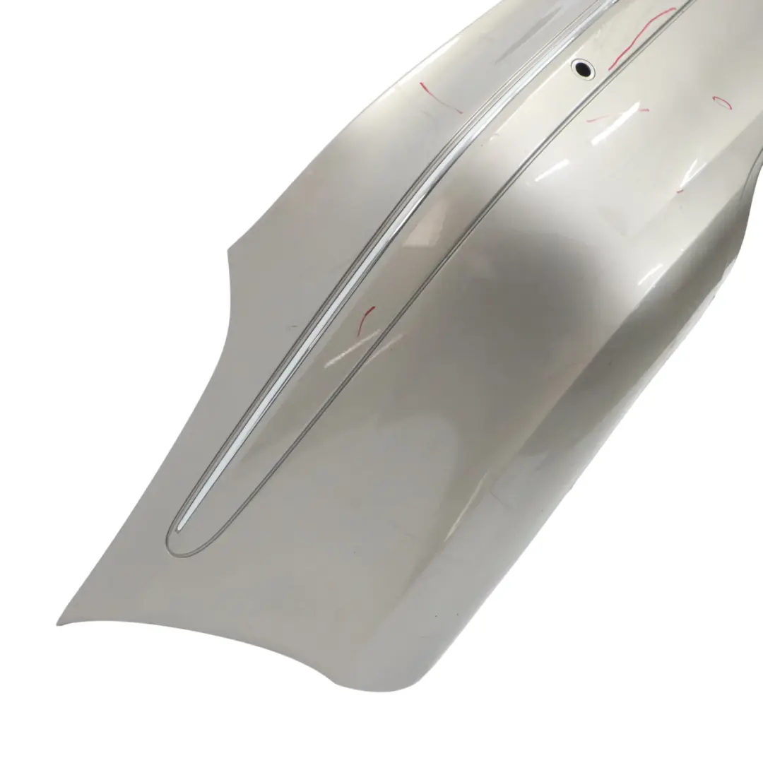 Bumper Trim Panel Covering Cubanite Silver Metallic - 723 to Mercedes W209 Rear with Part number A2098800040 Mercedes W209 Rear Bumper Trim Panel Covering Cubanite Silver Metallic - 723 - SKU A2098800040-CS - Part number A2098800040