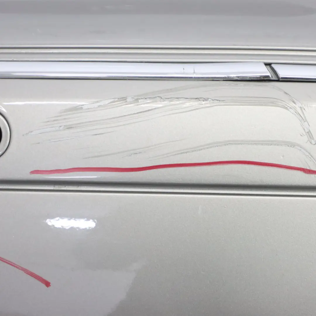 Bumper Trim Panel Covering Cubanite Silver Metallic - 723 to Mercedes W209 Rear with Part number A2098800040 Mercedes W209 Rear Bumper Trim Panel Covering Cubanite Silver Metallic - 723 - SKU A2098800040-CS - Part number A2098800040