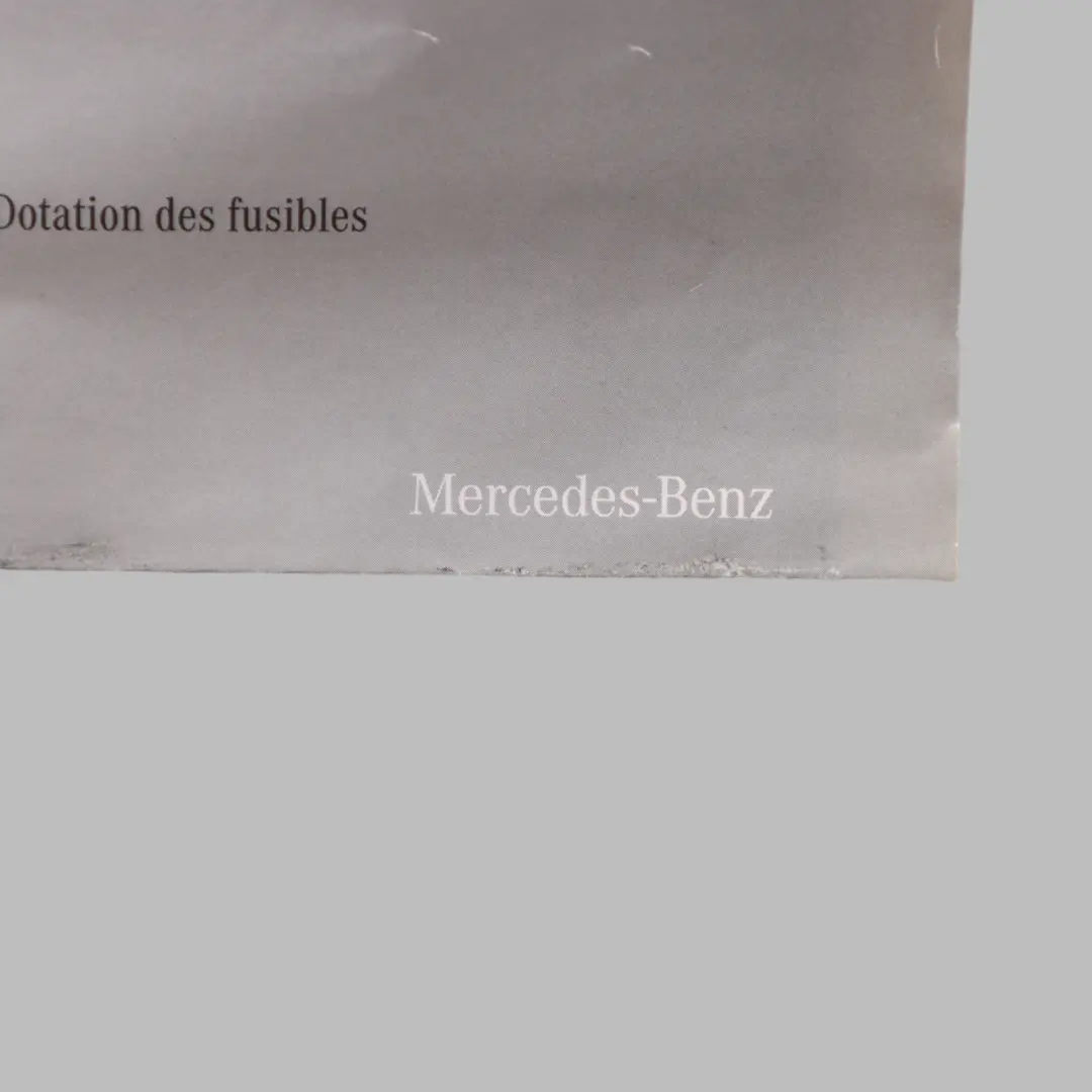 Mercedes W212 Information Sheet Relays Fuses Diagram - SKU A2125845981 - Part number A2125845981