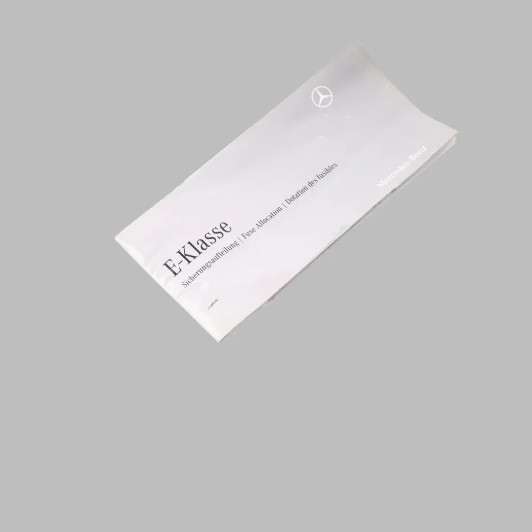 Mercedes W212 Information Sheet Relays Fuses Diagram - SKU A2125845981 - Part number A2125845981