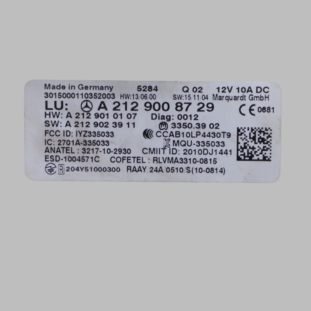 W207 W212 Sterownik Moduł Bezkluczykowy ECU do Mercedes W176 o numerze A2129008729 Mercedes W176 W207 W212 Sterownik Moduł Bezkluczykowy ECU - SKU A2129008729 - Numer Części A2129008729