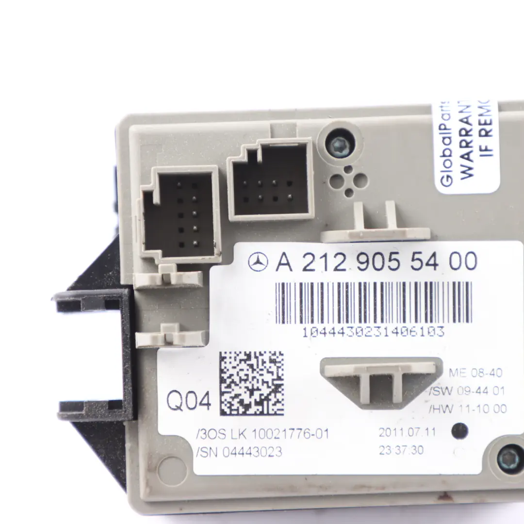 Módulo Unidad Control Bloqueo Interruptor Encendido para Mercedes W212 con número de pieza A2129055400 Mercedes W212 Módulo Unidad Control Bloqueo Interruptor Encendido - SKU A2129055400 - Número de pieza A2129055400