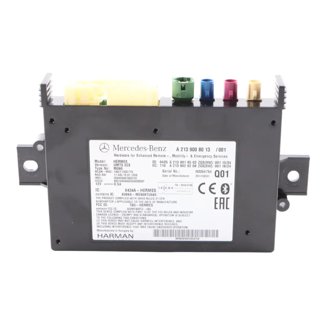 Modulo Bluetooth Unità di controllo per Mercedes W176 W213 con numero di parte A2139008013 Mercedes W176 W213 Modulo Bluetooth Unità di controllo - SKU A2139008013 - Numero di parte A2139008013