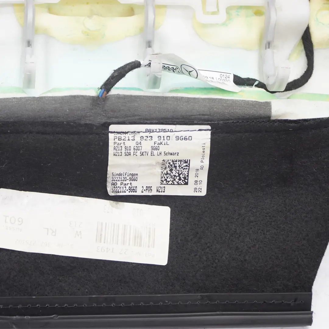 Mercedes W213 Sitzbezug Links Interieur beheizt Imiation Leder Schwarz - SKU A2139106307 - Teilenummer A2139106307