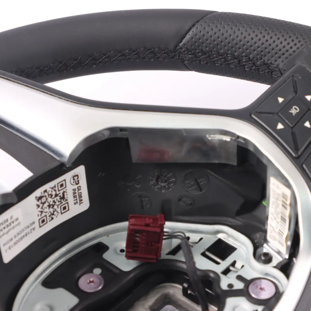  Steering Wheel Mercedes W204 W212 NEW Black Leather Black Threads Paddle Shift - SKU A2184600618-1 - Part number A2184600618