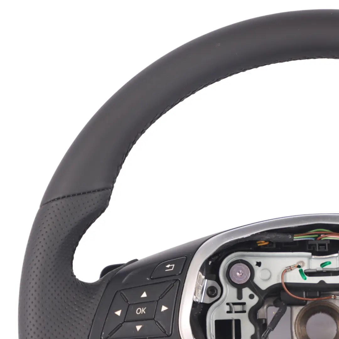 Volante Mercedes W204 W212 NUOVO in Pelle Nera Fili neri Cambio al Volante - SKU A2184600618-1 - Numero di parte A2184600618
