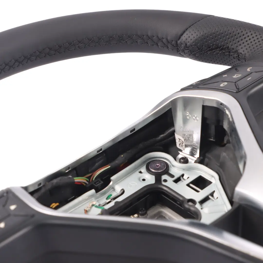  Steering Wheel Mercedes W204 W212 NEW Black Leather Black Threads Paddle Shift - SKU A2184600618-1 - Part number A2184600618